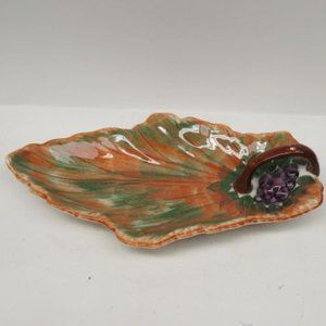 Southern Potteries Blue Ridge DRY LEAF 10 1/4 Inch Handled Relish Tray Dish